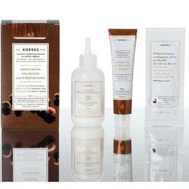KORRES Argan Oil Colorant – ammoniakfreie Haarfarbe Dunkelblond Gold 6.3 – 100% Grauhaarabdeckung & vegan für ein langanhaltendes Farbergebnis