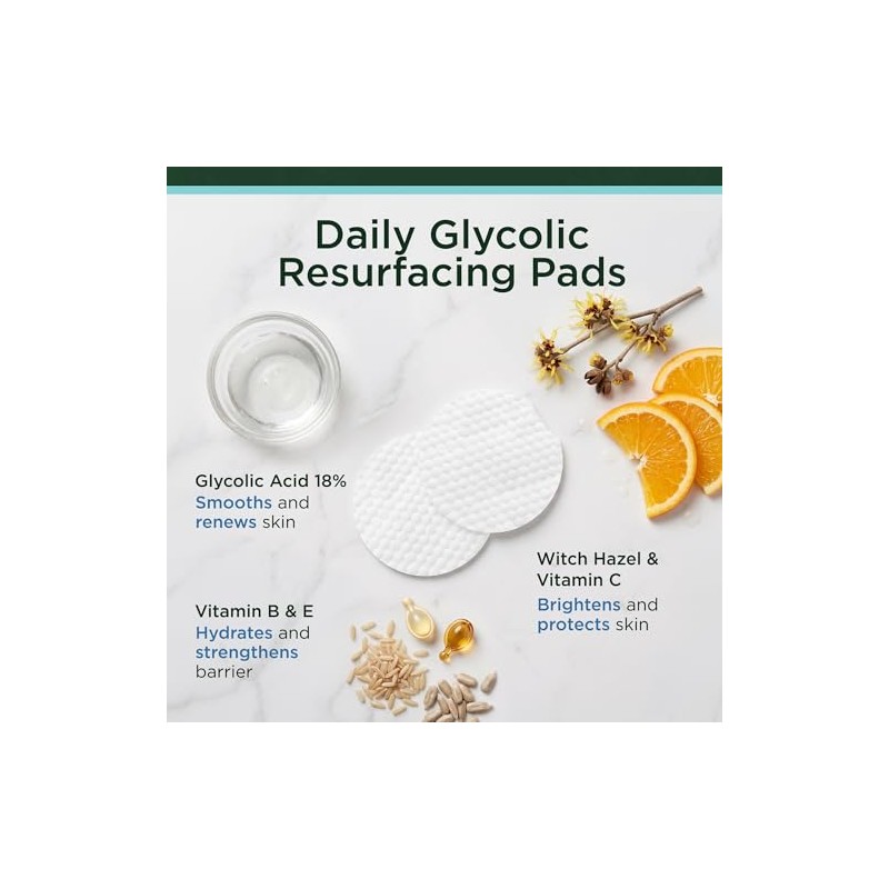 18% Glycolic Acid Exfoliating Pads for Brightening Skin