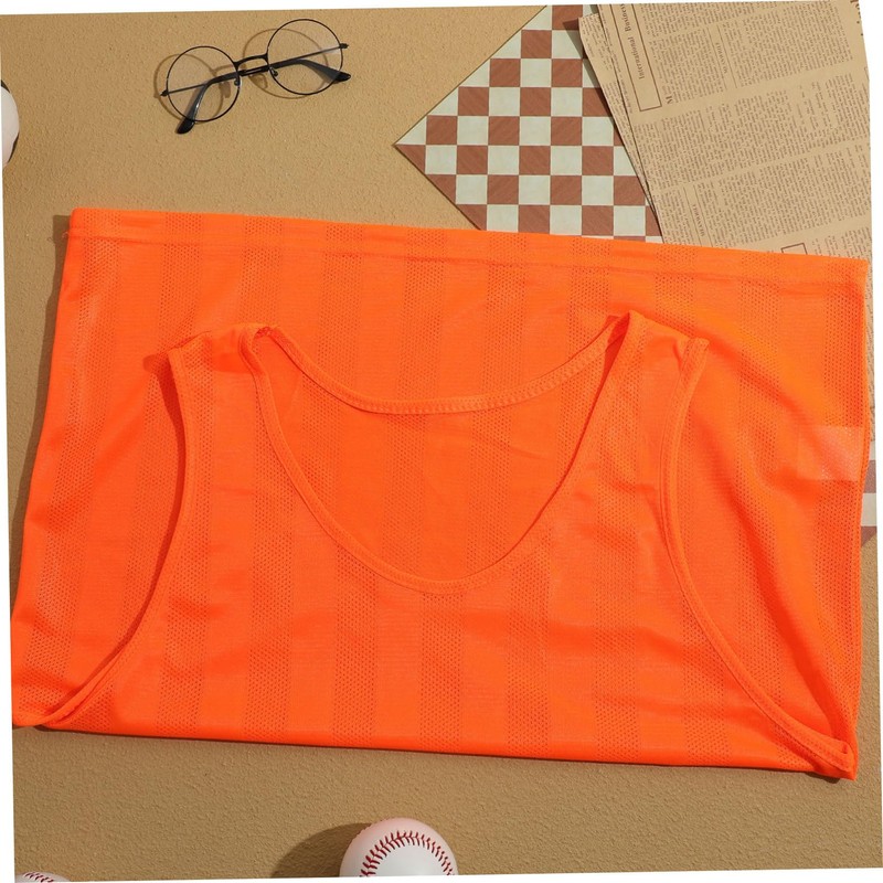 DECHOUS 6pcs Mesh Soccer Vests for Adults Striped Sleeveless Training