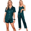 SWOMOG Women's Silk Satin Pyjamas Sets 7 Pieces Sleepwear Sexy