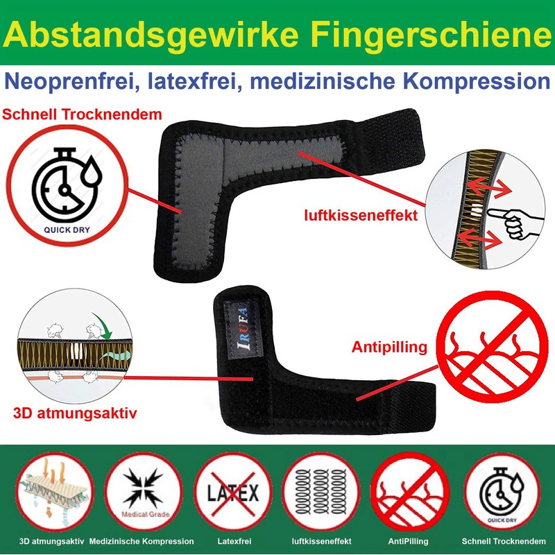 IRUFA, FS-OS-11.3D Breathable Finger Splint Trigger Finger Splint Straightener Curved