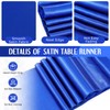 Tudomro 8 Pcs White and Royal Blue Round Plastic Tablecloth