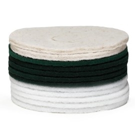 bopro Polishing Pad Set for (End) - Massaging Oils - Ideal for Polishing and Single Wheel Machines such as Floorboy XL300, Z12s, EEM13 (5 x Green, 5 x White Normal Pads, 2 x Sheep's Wool Pads)