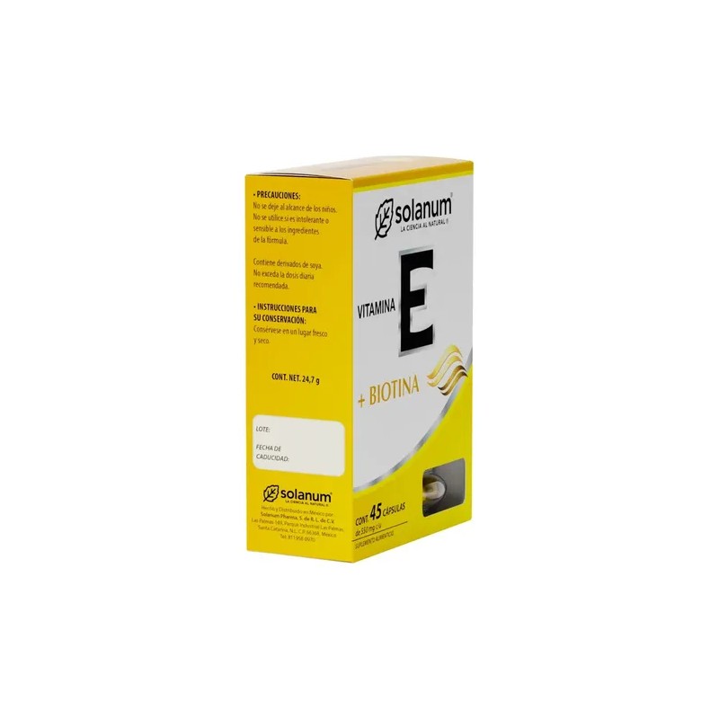 Solanum Pharma Vitamina E Biotina 45 Cps 550 Mg Cu