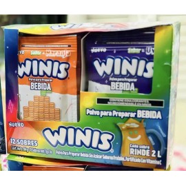 Bebida En Polvo Winis Sabores Frutales 12 Sobres