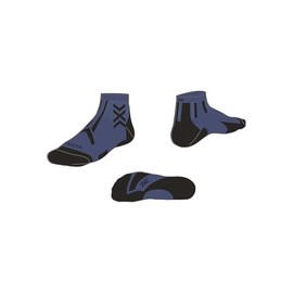 X-Socks Trailrun Discover Ankle Socks - Ultimate Comfort and Protection for Trail Running, with Breathable Mesh, Temperature Control for Outdoor Adventures, Blue/black
