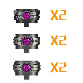 HGUC MS Modification Mono Eye Detail Up Parts by PLA 3D Printer (HG 1/144 High Mobility Zaku Ground D-15, Pack of 6)