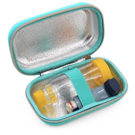 CASEMATIX Turquoise Asthma Inhaler Case for Travel Fits Spacer, Mask and Accessories, Includes Case Only