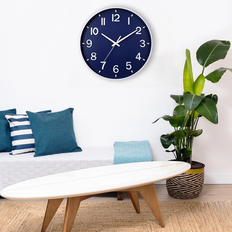 HZDHCLH 25 cm Silent Wall Clock without Ticking Sweeping Second