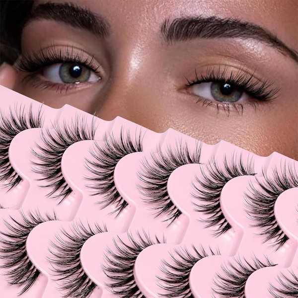 ZEPIQOR 10 Pairs of False Eyelashes, Manga Lashes, Anime Lashes,