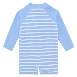 uideazone uideazone Baby Boys One Piece Bathing Suit White Light Blue Stripe One Piece Swimwear UPF 50+ Sun Protection Swimsuit 3-6 Months