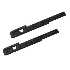 fordparts 2Pc 6.7L Turbo Side Stroke Emblems Badges for Power 2017-2023 F250 F350 Black