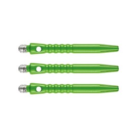 RED DRAGON Hip-Grip Medium Green Aluminium Dart Shafts (Shaft) - 2 Sets Per Pack (6 Stems Total)