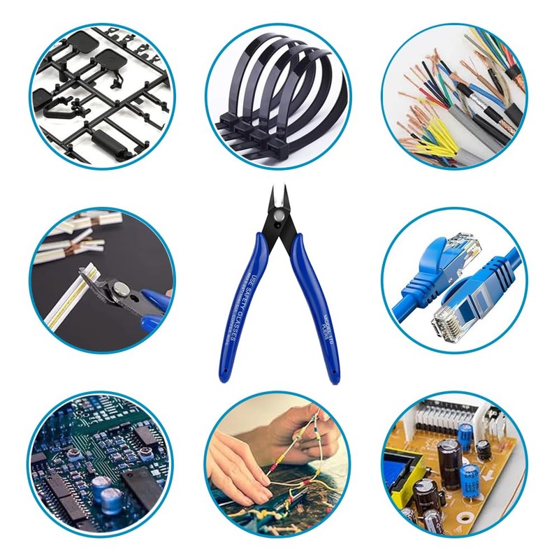 Wire Cutters, Flush Cutters Precision Spring-Loaded Side Cutter, Heavy Duty
