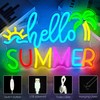 FuugZze Hello Summer Neon Signs for Wall Decor Hello Summer