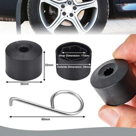 JUGUTA Radschraubenkappen 17Mm 20 Stück 17Mm Radmutternkappen Schraubenabdeckungen Universal-Sechskant-Reifenmutternabdeckungen Schraubenabdeckung Auto-Radkappen Schwarz Mit Entfernungswerkzeug