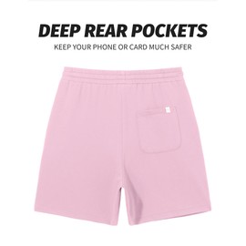 Pioneer Camp - Pantalones cortos de algodón para hombre, 5 pulgadas de entrepierna, atlético, gimnasio, entrenamiento, casual, pantalones cortos de algodón para correr, pijama, descanso, Rosado