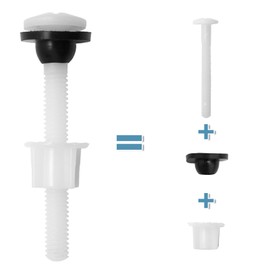 Plastic Toilet Tank Bowl Bolt Kit, 4-Piece Toilet Cistern Seal Rustproof Toilet Seat Hinge Screws with Nuts WC Tank to Bowl Bathroom Toilet Repair Kits
