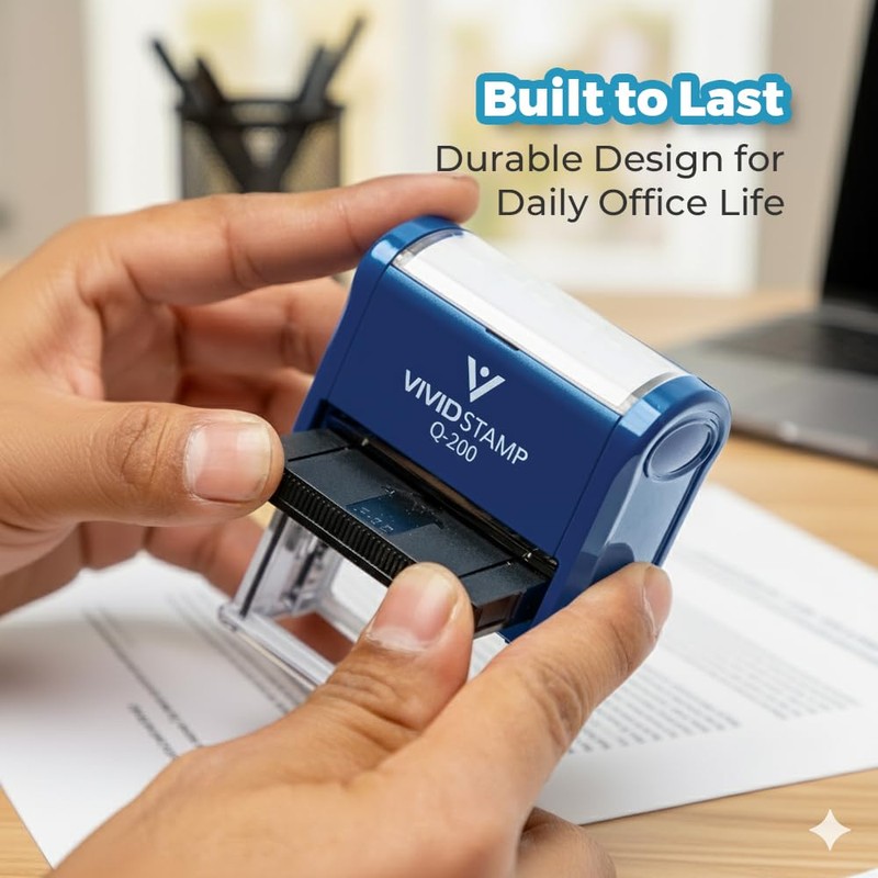 Photographs DO NOT Bend Self Inking Rubber Stamp (Blue Ink)