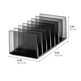 iDesign, Sarah Tano Signature Series Makeup Organiser with 7 Compartments, Plastic, Cosmetic Storage for Make-Up Palettes, Grey, RPET 20.47/10.16/9.27