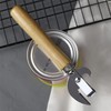 Manual Can Opener with Wooden Handle Stainless Steel Convenient and