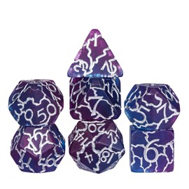 HDdais DND Dice Set, 7PCS Crackle Design Polyhedral Dice Set D&D for Dungeons and Dragons Role Playing Game and Other Tabletop Games（Purple）