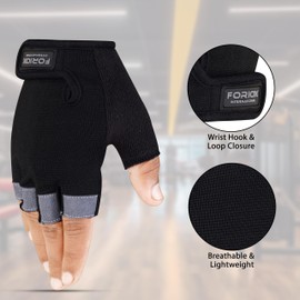 Foriox Gym Gloves Weight lifting Gloves for Men Women 50 CM Long Wrist Straps Padded Palm Protection Workout Powerlifting Hanging Exercise Training (Grey Short Wrist, X-Large)