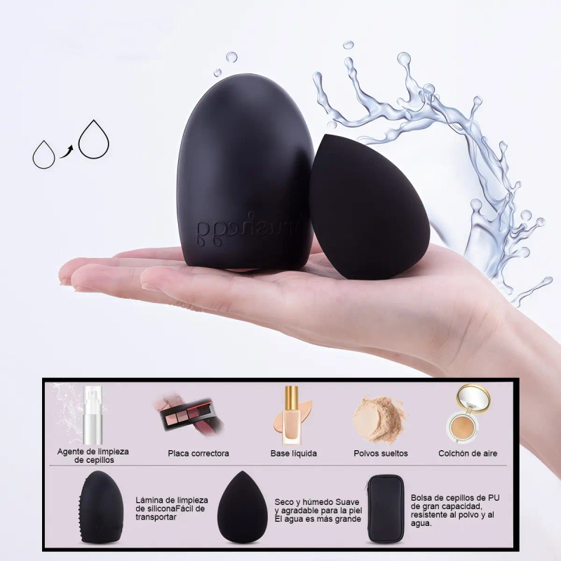 Set De Brochas De Maquillaje De 13 Piezas Con Esponja
