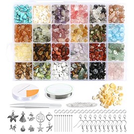 Naler 800 Cuentas de Piedras y Cuarzos para hacer Pulseras y Collares Kit Completo de 914 Accesorios para Manualidades Decorativas Regalo Bricolaje para Niñas Mujer (26 Colores)