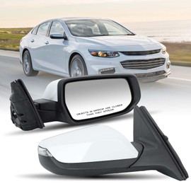 MOFOAP Passenger Side View Mirror Compatible with 2016 2017 2018 2019 2020 2021 2022 Malibu LT Hybrid,Mirrors With Heated Turn Signal,7-Pins OE-GM1321539(White)