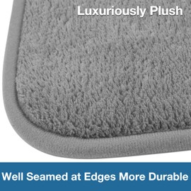Grey Bath Mat Runner Long Narrow Bathroom Rug Memory Foam Microfiber Bathroom Carpet Non Slip Soft Absorbent Washable Bathrug,16" x 47"