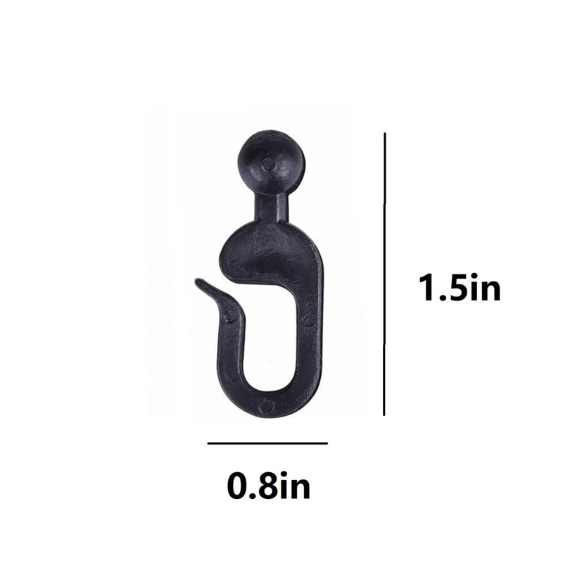 52Pcs Plastic Hooks for Gazebo Curtains, Mosquito Netting