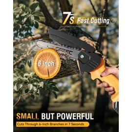 Mini Chainsaw Cordless 6-inch, NEOTEC Handheld Electric Chainsaw with 2000mAh Battery, Chain Saw Battery Powered for Tree Trimming Wood Cutting, Mini Chain Saw Gifts for Home and Garden