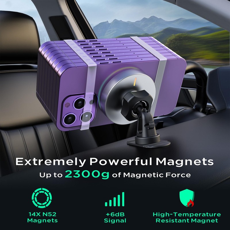 Hinyx Mag-Safe Handyhalterung Auto mit Ladefunktion, Autohalterung Ladegerät Magnet Auto