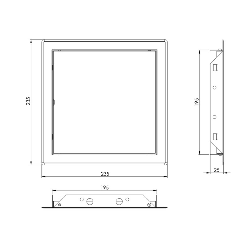 20x20 cm / 8x8 inch Stainless Steel Access Panel -