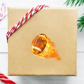 Rugby Stickers Self-Adhesive Sports Ball Sticker Flame Rugby Theme Party Decor Envelope Gift Bag Seal for Sports Party Supplies, Rugby Team Gift, Birthday Parties 5"