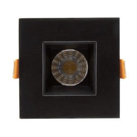 Maxxima 2 in. Ultra-Thin Square Recessed Anti-Glare LED Downlight, Canless IC Rated, 450 Lumens, 5 Color Temperature Selectable 2700K/3000K/3500K/4000K/5000K, Dimmable, Black Trim, 90 CRI, J-Box Incl