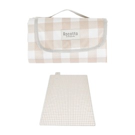 Rocotto Leisure Sheet, Large, Thick, 59.1 x 78.7 inches (150 x 200 cm), Picnic Sheet, Waterproof, Lightweight, Korean Style, Dull Color, Instagram, Outdoor, Foldable, Camping, Washable (Check Mocha)