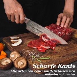 Küchenmesser Scharf Geschenke für Frauen - 34 cm Kochmesser Profi Messer - Personalisierte Geburtstagsgeschenk für Mama - Fleischmesser Extrem Scharf Küchenbeil - Edelstahl Ergonomischer Griff