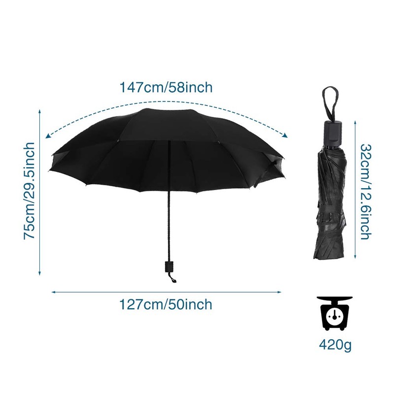 Fengshengli Golf Umbrella, 58 Inch Large Oversized Umbrella, 3 Fold