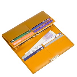 Woodland Leathers Women's Vegan Leather RFID Purse - Small & Large Designer Purses for Women with Card Slots & Zip Coin Pocket Wallet, Credit Card Holder Ladies Purse (Mustard, Large)