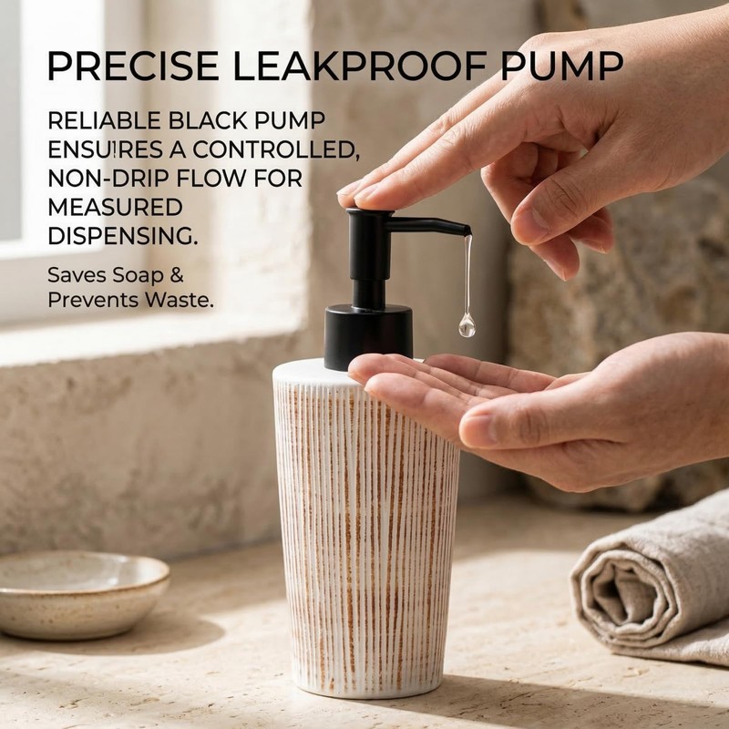 8 Inch Hand Soap Dispenser Bathroom - Modern Farmhouse Decor,