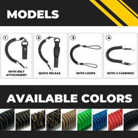 EdcX Paracord Tactical Lanyard Made in Ukraine Spiral Cable Elastic Paracord Key Pendant