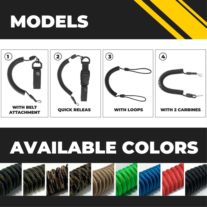 EdcX Paracord Tactical Lanyard Made in Ukraine Spiral Cable Elastic