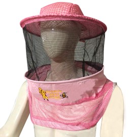 Massive Bee Store Three Layer Ventilated Beekeeping Veil in Round (Pink, 3-Layer Hat)