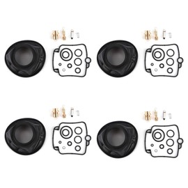 Motorcycle Carburettor Conversion Kit, 4 Sets Rubber + Metal Gaskets Carburettor for GSX-R 750 1990-1991/GSX-R 750W 1992-1995