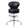 Grace&Grace Drafting Chair Big Cushion Rolling Shop Stool with Back