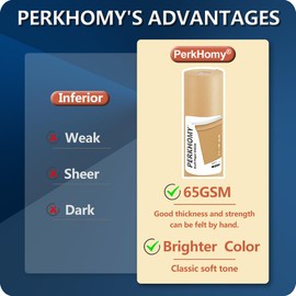 PerkHomy Brown Kraft Paper Roll 17.5" x 1,800" (150') for Gift Wrapping Bulletin Board Craft Art Bouquet Flower Packing Moving Shipping Floor Covering Table 70GSM 50LB (Brown, 17.5" x 150')