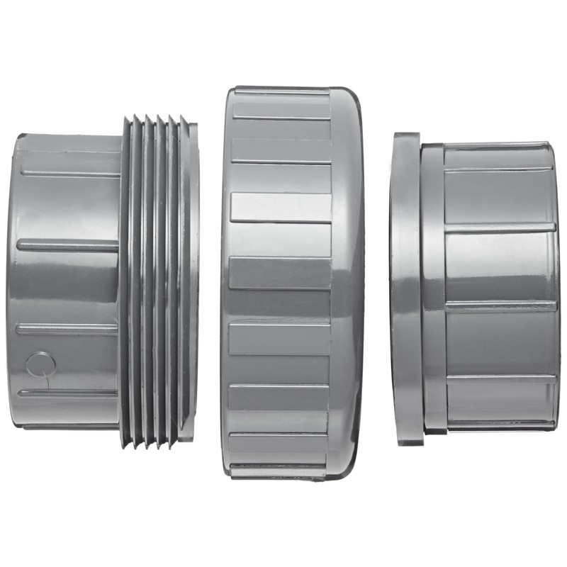 Spears 897 Series PVC Pipe Fitting, Union with EPDM O-Ring,