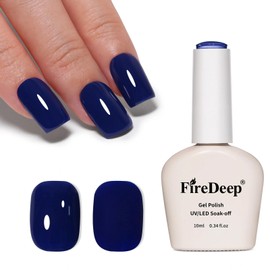 Firedeep 10ml Hema Free Blue Gel Nail Polish Midnight Blue Color Gel Polish Soak Off Manicure Gift for Women and Girls